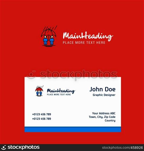 Raining logo Design with business card template. Elegant corporate identity. - Vector
