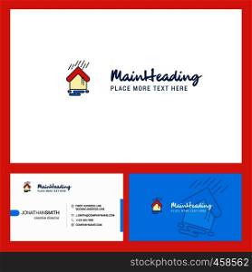 Raining Logo design with Tagline & Front and Back Busienss Card Template. Vector Creative Design