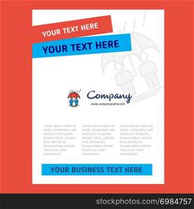 Raining Title Page Design for Company profile ,annual report, presentations, leaflet, Brochure Vector Background