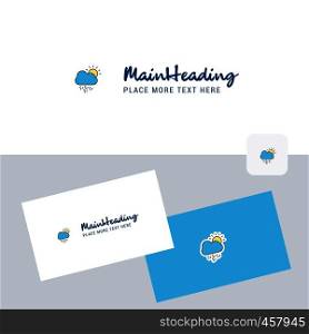 Raining vector logotype with business card template. Elegant corporate identity. - Vector