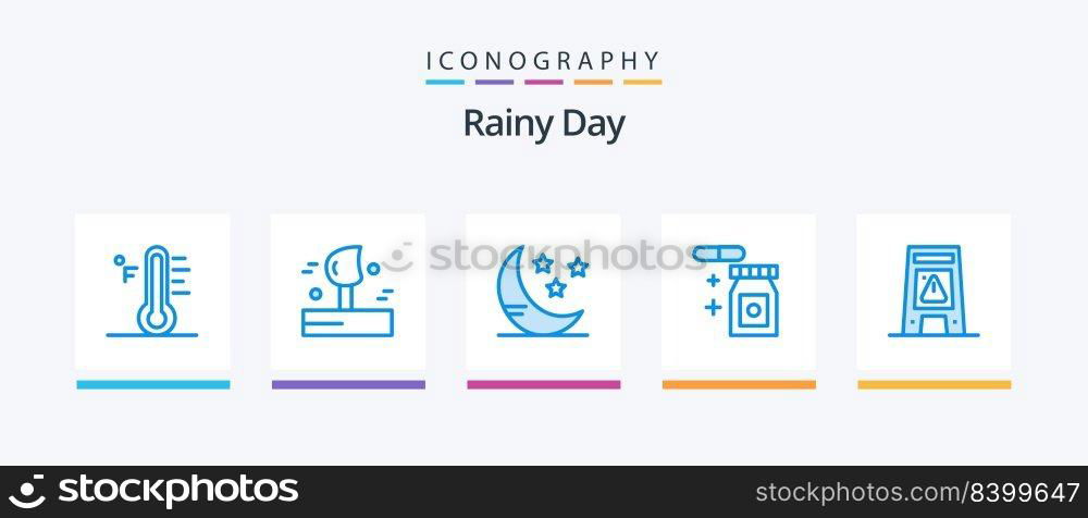Rainy Blue 5 Icon Pack Including signaling. floor. winter. temperature. tablet. Creative Icons Design