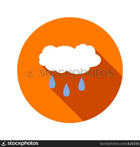 Rainy cloud flat icon on a white background. Rainy cloud flat icon
