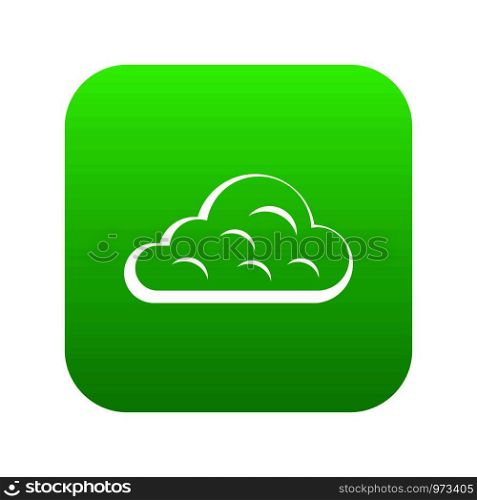 Rainy cloud icon digital green for any design isolated on white vector illustration. Rainy cloud icon digital green