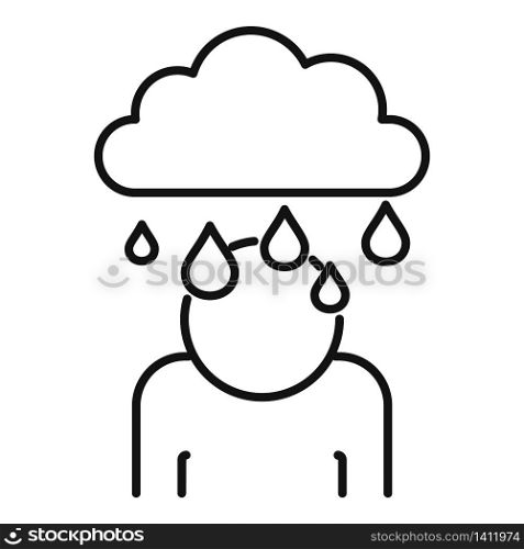 Rainy depression icon. Outline rainy depression vector icon for web design isolated on white background. Rainy depression icon, outline style