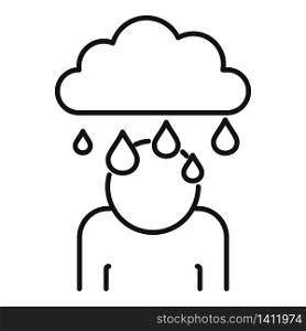 Rainy depression icon. Outline rainy depression vector icon for web design isolated on white background. Rainy depression icon, outline style