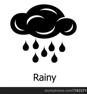 Rainy icon. Simple illustration of rainy vector icon for web. Rainy icon, simple style