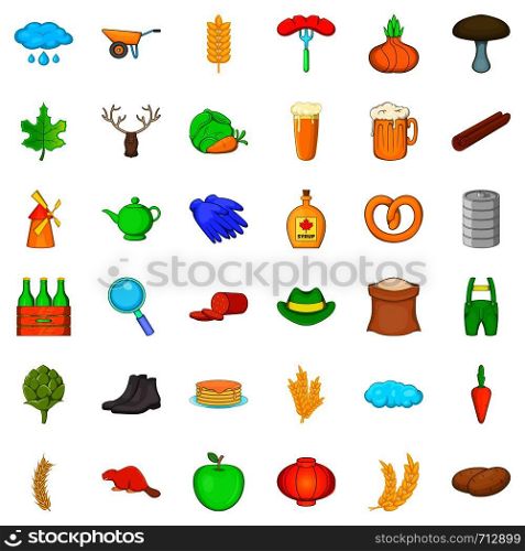 Rainy weather icons set. Cartoon style of 36 rainy weather vector icons for web isolated on white background. Rainy weather icons set, cartoon style