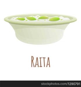 Raita food icon. Cartoon of raita food vector icon for web design isolated on white background. Raita food icon, cartoon style