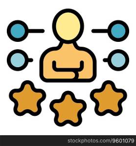 Raiting manager icon outline vector. Team decision. Critical cost color flat. Raiting manager icon vector flat