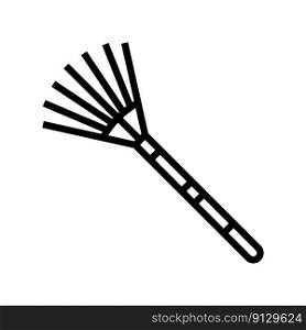 rake garden tool line icon vector. rake garden tool sign. isolated contour symbol black illustration. rake garden tool line icon vector illustration