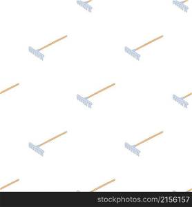 Rake with a wooden handle pattern seamless background texture repeat wallpaper geometric vector. Rake with a wooden handle pattern seamless vector