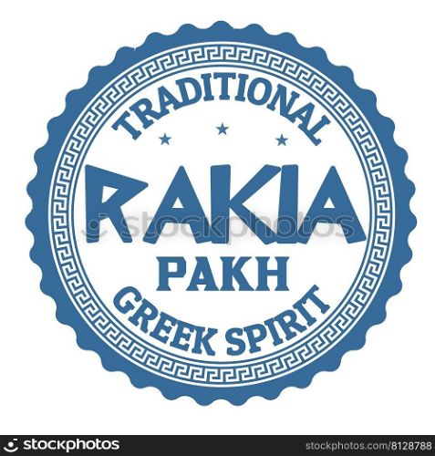 Rakia st&or label on white background, vector illustration