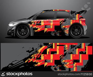 rally car decal graphic wrap vector, abstract background