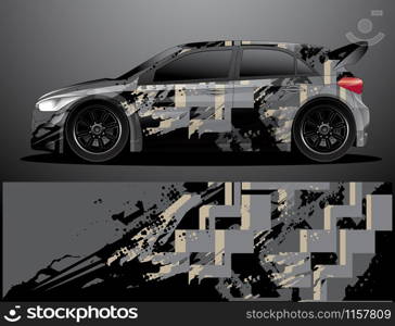 rally car decal graphic wrap vector, abstract background