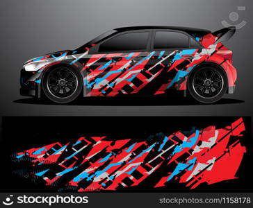 rally car decal graphic wrap vector, abstract background