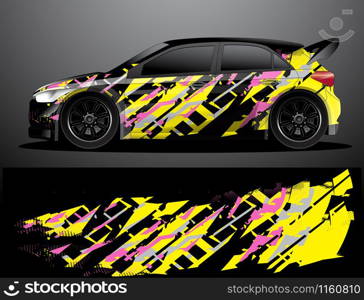 rally car decal graphic wrap vector, abstract background