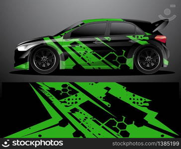 rally car decal graphic wrap vector, abstract background