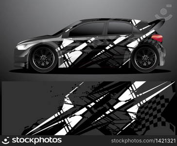 rally car decal graphic wrap vector, abstract background