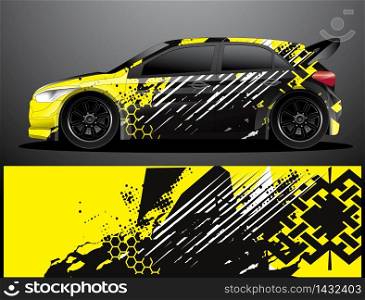 rally car decal graphic wrap vector, abstract background