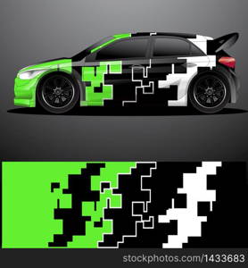 rally car decal graphic wrap vector, abstract background