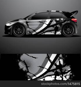 rally car decal graphic wrap vector, abstract background