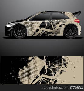 Rally car decal graphic wrap vector, abstract background