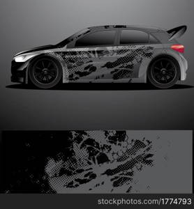 Rally car decal graphic wrap vector, abstract background