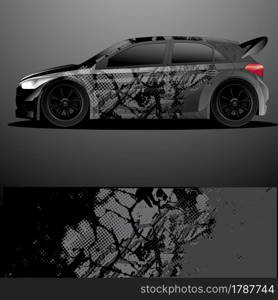 Rally car decal graphic wrap vector, abstract background