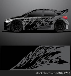 Rally car decal graphic wrap vector, abstract background