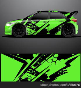 Rally car decal graphic wrap vector, abstract background