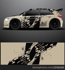 Rally car decal graphic wrap vector, abstract background