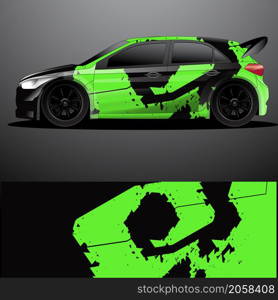 Rally car decal graphic wrap vector, abstract background