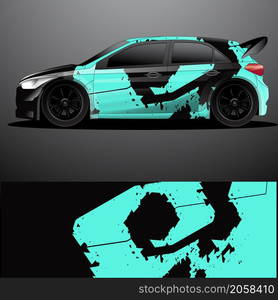 Rally car decal graphic wrap vector, abstract background