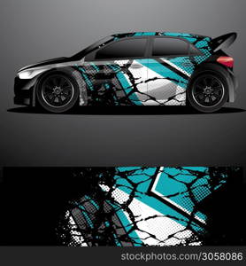 rally car decal graphic wrap vector, abstract background