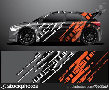 rally car decal graphic wrap vector, abstract background