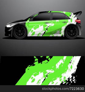 Rally car decal graphic wrap vector, abstract background