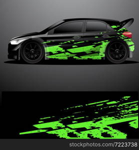 Rally car decal graphic wrap vector, abstract background