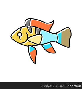 ram cichlids fish color icon vector. ram cichlids fish sign. isolated symbol illustration. ram cichlids fish color icon vector illustration