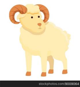 Ram head icon cartoon vector. Goat animal. Sport farm. Ram head icon cartoon vector. Goat animal