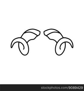 ram horn animal line icon vector. ram horn animal sign. isolated contour symbol black illustration. ram horn animal line icon vector illustration