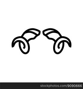 ram horn animal line icon vector. ram horn animal sign. isolated contour symbol black illustration. ram horn animal line icon vector illustration