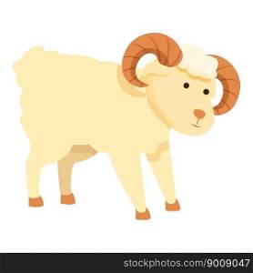 Ram horn icon cartoon vector. Animal head. Game zodiac. Ram horn icon cartoon vector. Animal head
