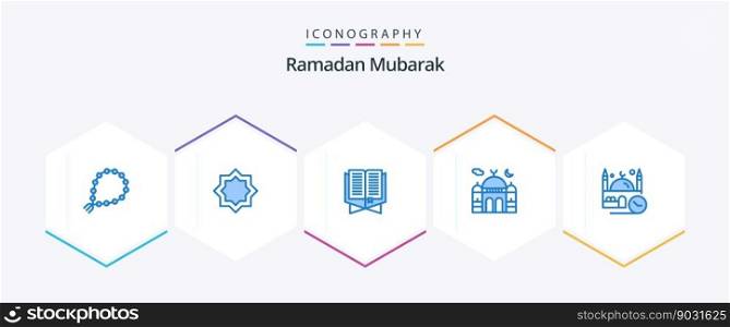 Ramadan 25 Blue icon pack including islam. mosque. star. bookmark. islam
