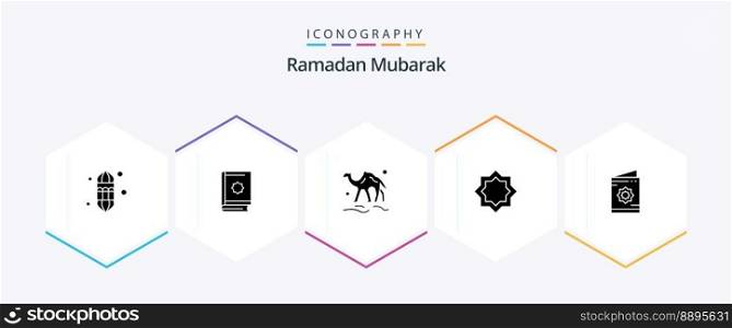 Ramadan 25 Glyph icon pack including muslim. art. ramadhan. arab. animal