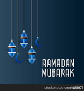 Ramadan Blue Background Typography