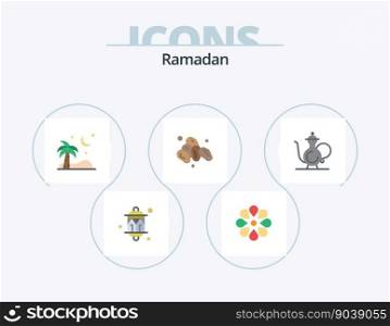 Ramadan Flat Icon Pack 5 Icon Design. cup. holy. ramadan. fruit. palm trees