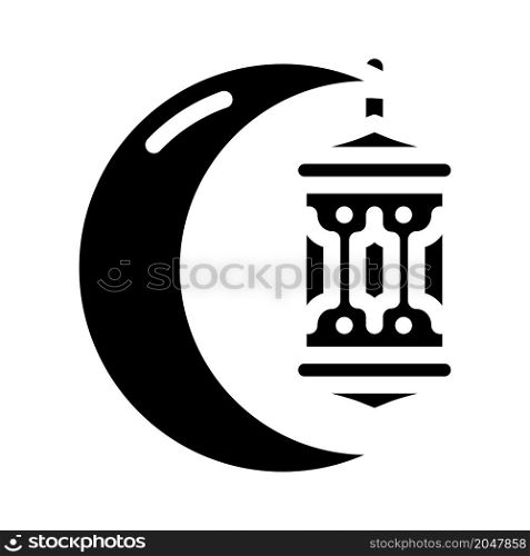 ramadan holiday glyph icon vector. ramadan holiday sign. isolated contour symbol black illustration. ramadan holiday glyph icon vector illustration