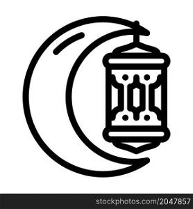 ramadan holiday line icon vector. ramadan holiday sign. isolated contour symbol black illustration. ramadan holiday line icon vector illustration
