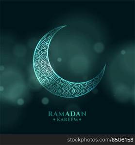 ramadan kareem background with crescent moon on bokeh background