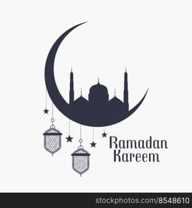 ramadan kareem background with mosque and l&s